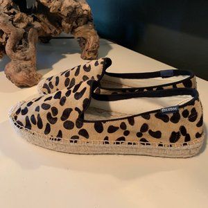 Soludos Leopard Calf Hair Espadrille Size 10